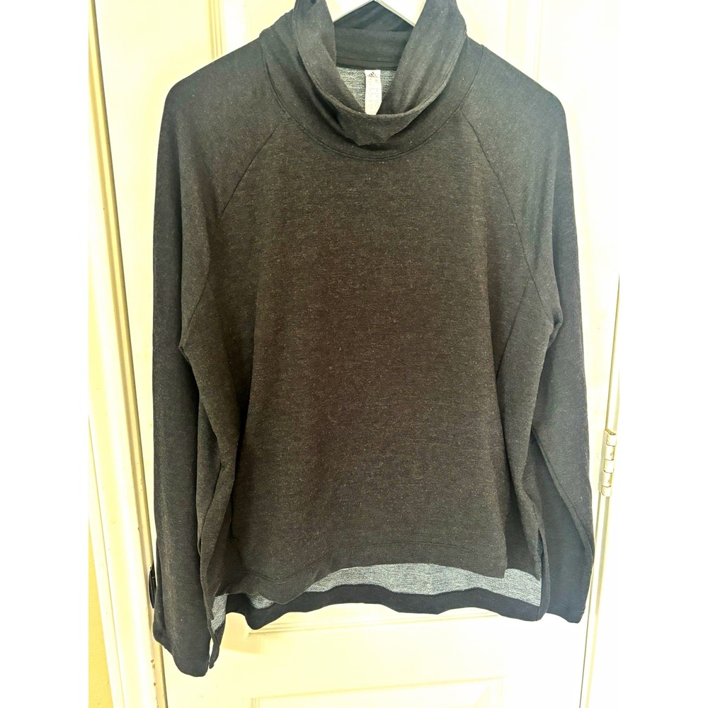 adidas Cozy CU Womens XL Gray Cowl Neck Raglan Long Sleeve Pullover Sweatshirt